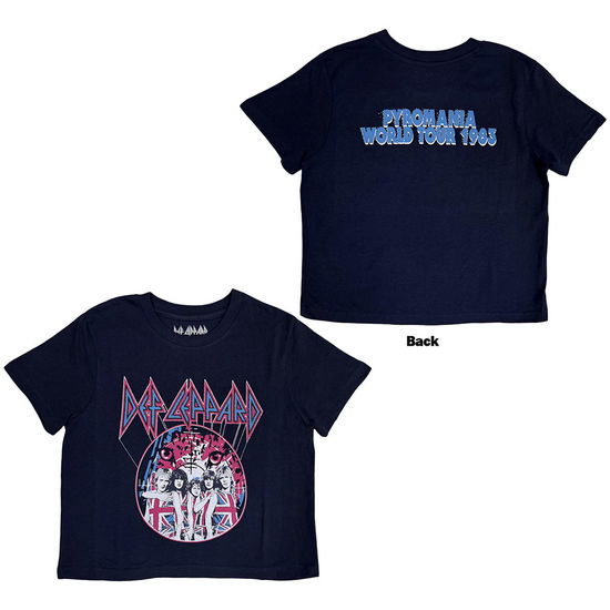 Cover for Def Leppard · Def Leppard Ladies Crop Top: Pyro Tour (Navy Blue) (Back Print) (CLOTHES) [size S] (2025)