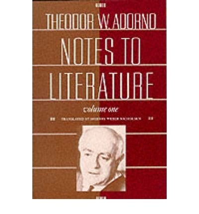Cover for Theodor W. Adorno · Notes to Literature - European Perspectives: A Series in Social Thought and Cultural Criticism (Paperback Bog) (1993)