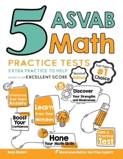 Cover for Reza Nazari · 5 ASVAB Math Practice Tests (Paperback Book) (2021)