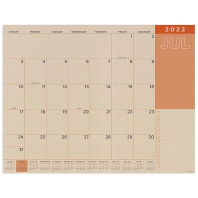 Cover for TF Publishing · Cal 2023- Academic Year July 2022 - June 2023 Kraft Large Desk Pad Monthly Blotter (Calendar) (2022)