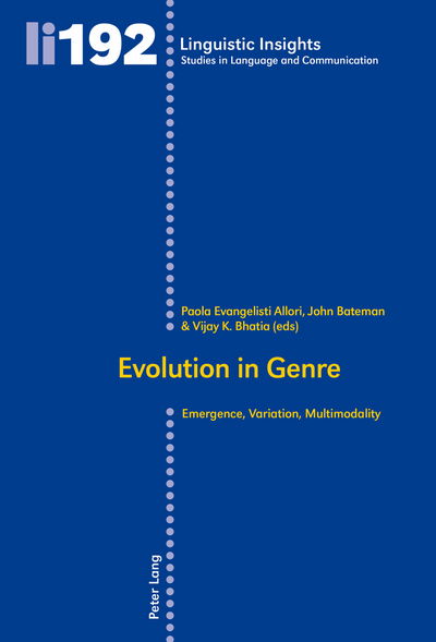 Cover for Evolution in Genre: Emergence, Variation, Multimodality - Linguistic Insights (Paperback Book) [New edition] (2014)