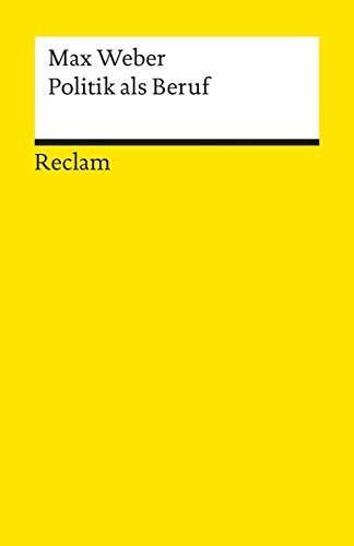 Cover for Max Weber · Reclam UB 08833 Weber.Politik als Beruf (Buch)