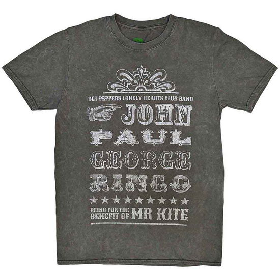 The Beatles · The Beatles Unisex T-Shirt: Mr Kite (Wash Collection) (T-shirt) [size L] [Grey - Unisex edition] (2017)