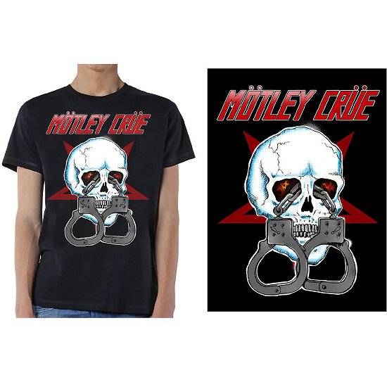 Motley Crue Unisex T-Shirt: Skull Cuffs 2 - Mötley Crüe - Produtos -  - 5056170673334 - 