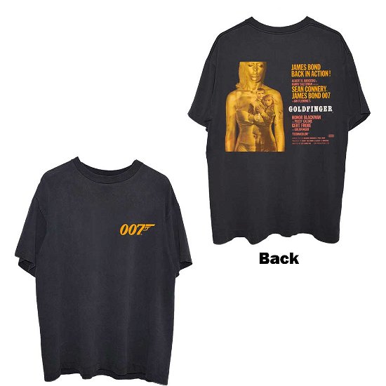 Cover for James Bond 007 · James Bond 007 Unisex T-Shirt: Goldfinger Movie Poster (Back Print) (T-shirt) [size S] [Black - Unisex edition]