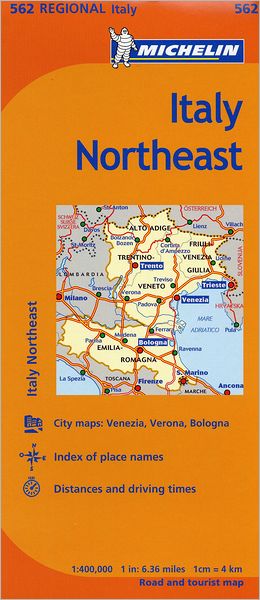 Cover for Michelin Travel &amp; Lifestyle · Italy, Northeast (Maps / Regional (Michelin)) (Map) [10th edition] (2018)