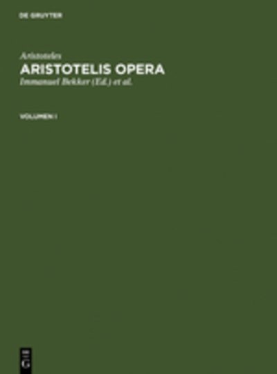 Cover for Aristoteles · Aristotelis Opera. Volumen (Bok) [German edition] (1990)