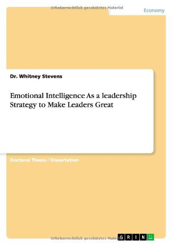 Emotional Intelligence As a lea - Stevens - Books - GRIN Verlag - 9783656084334 - September 7, 2013