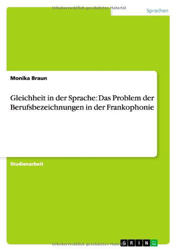 Cover for Braun · Gleichheit in der Sprache: Das Pr (Book) [German edition] (2013)