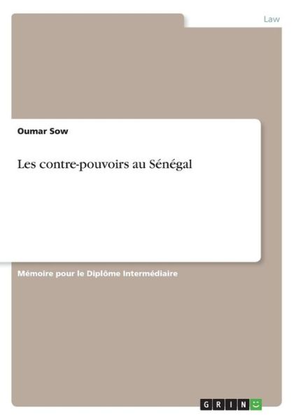 Cover for Sow · Les contre-pouvoirs au Sénégal (Book)