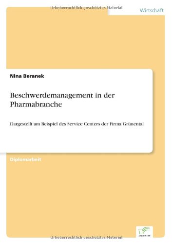 Cover for Nina Beranek · Beschwerdemanagement in Der Pharmabranche (Paperback Book) [German edition] (2001)