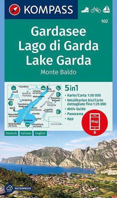 Cover for Mair-Dumont / Kompass · Kompass Wanderkarte: Gardasee, Lago di Garda, Lake Garda, Monte Baldo (Innbunden bok) (2021)