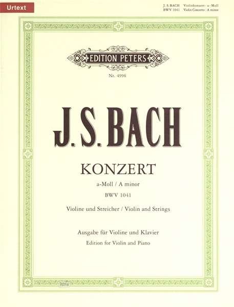 Cover for Johann Sebasti Bach · Violin Concerto in A minor BWV 1041 (Sheet music) (2001)