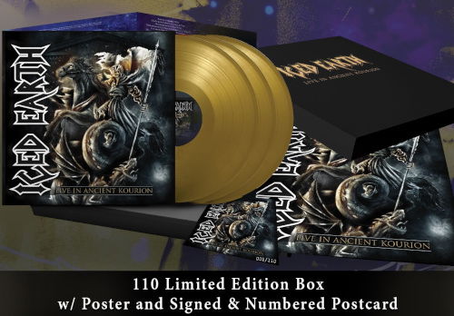 Cover for Iced Earth · Live in Ancient Kourion (3 LP Gold Vinyl Box) (LP) (2025)