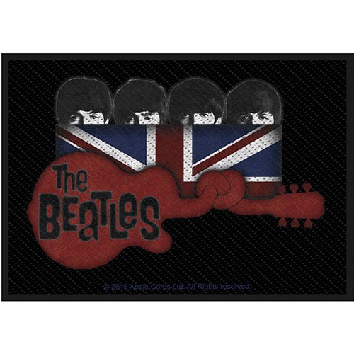 The Beatles Standard Woven Patch: Guitar & Union Jack - The Beatles - Merchandise -  - 5055979962335 - 