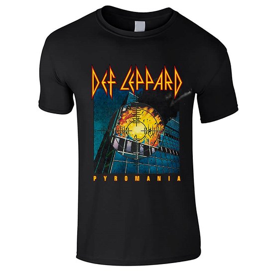 Cover for Def Leppard · Pyromania (Kids 7-8) (T-shirt) [size M] [Black edition] (2018)