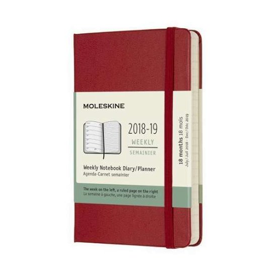 2019 Moleskine Notebook Scarlet Red Pocket Weekly 18-month Diary Hard (July 2018 to December 2019) - Moleskine agenda 18 maanden â€“ Wekelijks 2018/2019 rood - Bøger - Moleskine - 8058341716335 - 4. april 2018