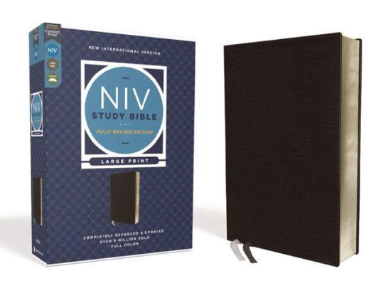 Cover for Kenneth L. Barker · NIV Study Bible, Fully Revised Edition, Large Print, Bonded Leather, Black, Red Letter, Comfort Print (Bok) (2020)