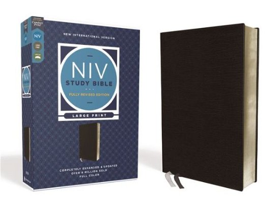 Cover for Kenneth L. Barker · NIV Study Bible, Fully Revised Edition, Large Print, Bonded Leather, Black, Red Letter, Comfort Print (Bog) (2020)