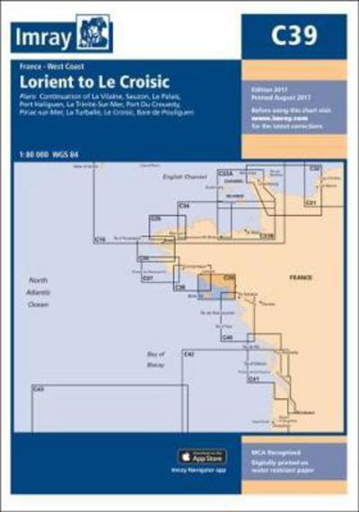 Cover for Imray · Imray Chart C39: Lorient to Le Croisic - C Series (Landkarten) [New edition] (2017)