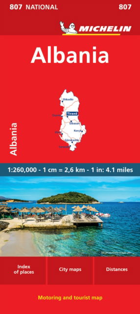 Albania - Michelin National Map 807 - Michelin - Livros - Michelin Editions des Voyages - 9782067264335 - 6 de junho de 2024