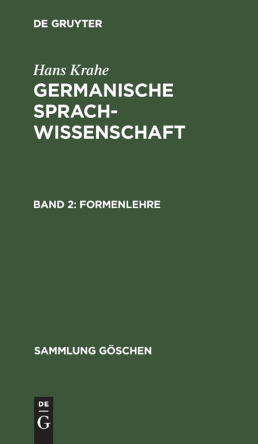 Cover for Hans Krahe · Formenlehre (Hardcover Book) (1965)