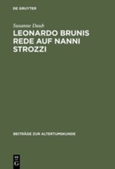 Cover for Daub · Leonardo Brunis Rede auf Nanni Str (Book) [German edition] (1996)