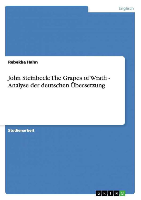 Cover for Hahn · John Steinbeck: The Grapes of Wrat (Buch) [German edition] (2013)