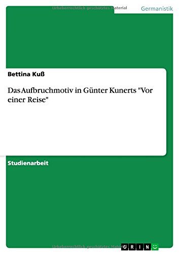 Cover for Kuß · Das Aufbruchmotiv in Günter Kunerts (Bok) [German edition] (2014)