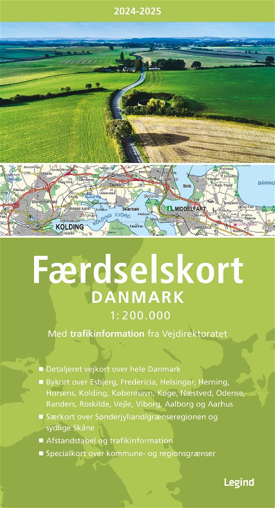 Færdselskort Danmark 2024-2025 -  - Bøker - Legind - 9788775374335 - 15. mars 2024