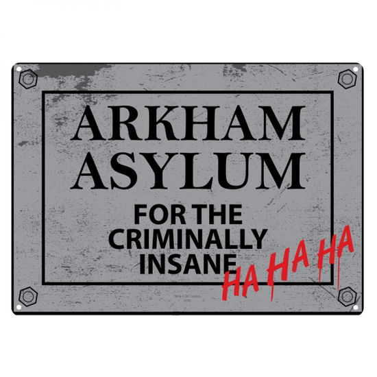 Cover for Batman · Arkham Asylum A5 Metal Wall Sign (Wall art)