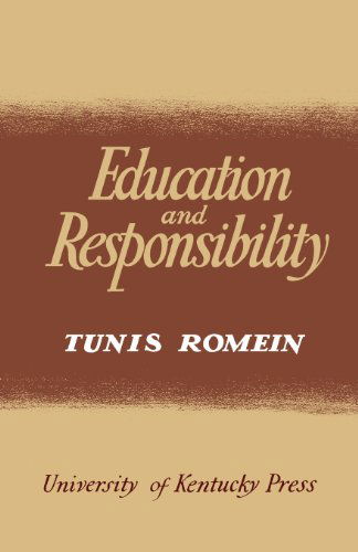 Cover for Tunis Romein · Education and Responsibility (Paperback Book) (2014)