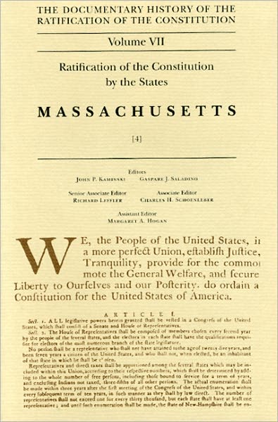 Ratification of the Constitution by the States, Massachusetts - The Documentary History of the Ratification of the Constitution - State historical society of Wisconsin - Książki - University of Wisconsin Press - 9780870203336 - 1 września 2001