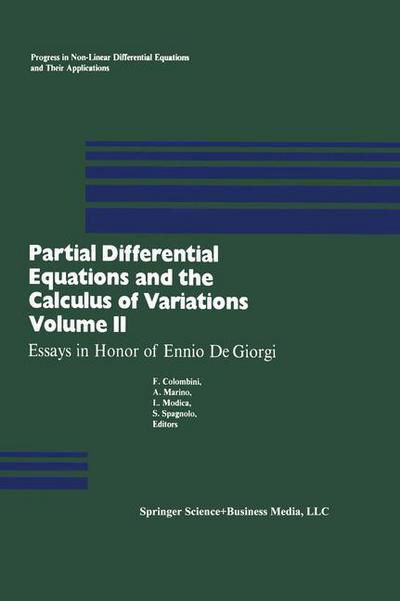 Cover for Colombini · Partial Differential Equations and the Calculus of Variations: Essays in Honor of Ennio De Giorgi Volume 2 - Progress in Nonlinear Differential Equations and Their Applications (Pocketbok) [Softcover reprint of the original 1st ed. 1989 edition] (2013)