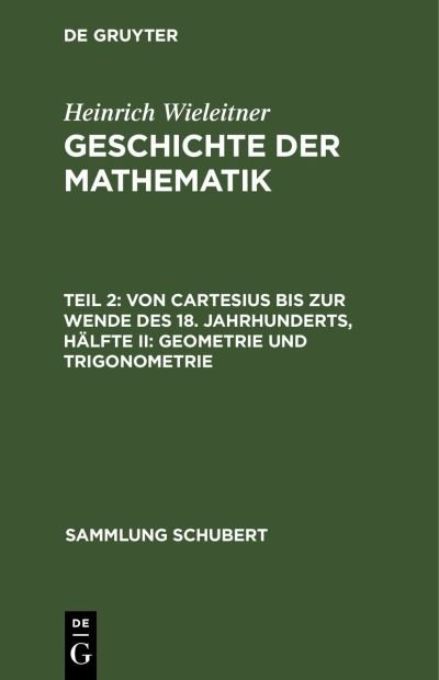 Cover for No Contributor · Von Cartesius bis zur Wende des 18. Jahrhunderts, Hlfte II (Hardcover bog) (2022)