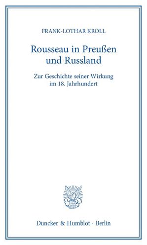 Cover for Kroll · Rousseau in Preußen und Russland (Book) (2012)