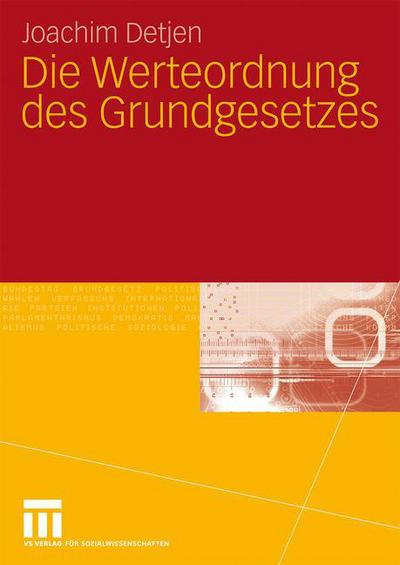 Cover for Joachim Detjen · Die Werteordnung Des Grundgesetzes (Hardcover Book) [2013 edition] (2009)