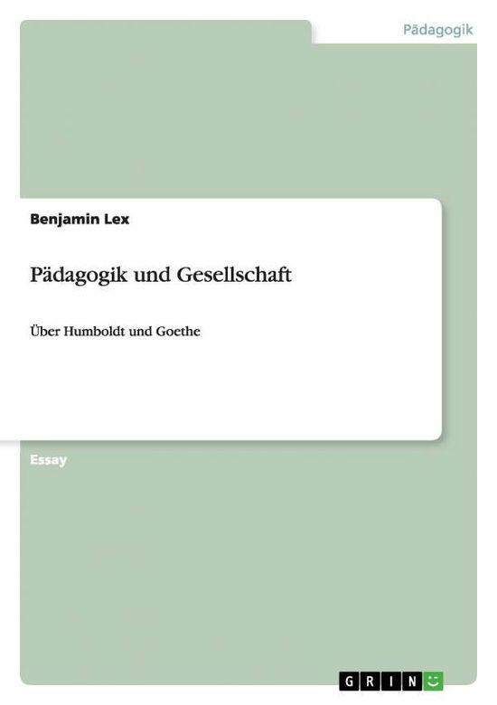 Cover for Lex · Pädagogik und Gesellschaft (Book) [German edition] (2010)