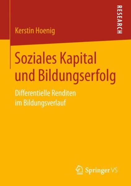 Cover for Hoenig · Soziales Kapital und Bildungserf (Book) (2018)