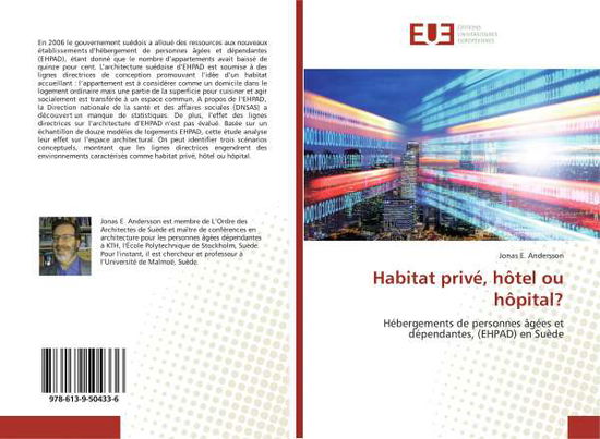 Cover for Andersson · Habitat privé, hôtel ou hôpit (Book)