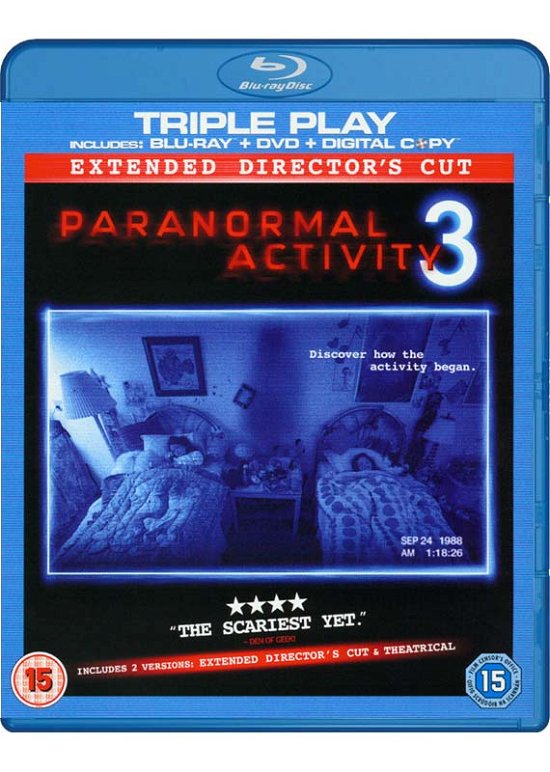 Cover for Paranormal Activity: Triple Play · Paranormal Activity 3 Triple Play (Blu-ray) (2012)