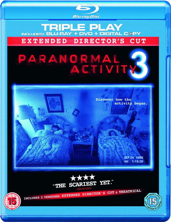 Cover for Paranormal Activity: Triple Play · Paranormal Activity 3 Triple Play (Blu-Ray) (2012)