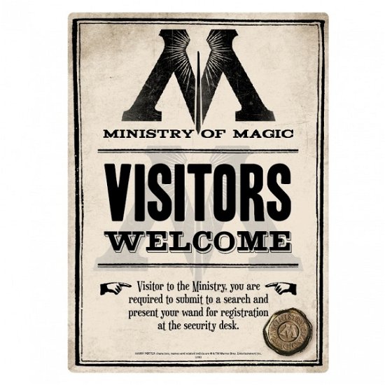 Ministry Of Magic (Tin Sign Small / Targa Metallica) - Harry Potter: Half Moon Bay - Merchandise - HALF MOON BAY - 5055453446337 - 