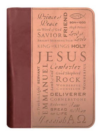 Names of Jesus Bible Cover, Zippered, Italian Duo-Tone Imitation Leather, Brown / Tan, Extra Large - Zondervan Publishing - Gadżety - Zondervan - 9780310801337 - 21 lipca 2004