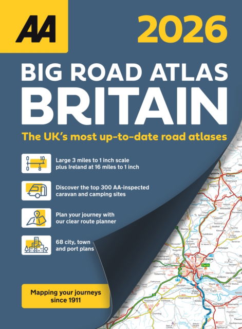 Cover for AA Big Road Atlas Britain 2026 (Spiral Book) [34 New edition] (2025)