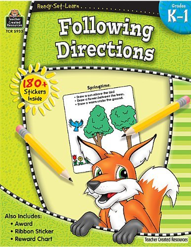 Cover for Teacher Created Resources Staff · Ready-set-learn: Following Directions Grd K-1 (Paperback Bog) (2007)