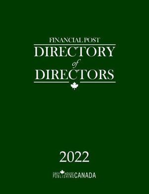 Cover for Grey House Canada · Financial Post Directory of Directors 2022 (Hardcover Book) (2022)