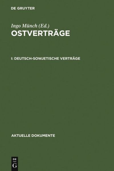 Cover for Ingo M Nch · Deutsch-sowjetische Verträge (Book) (1971)