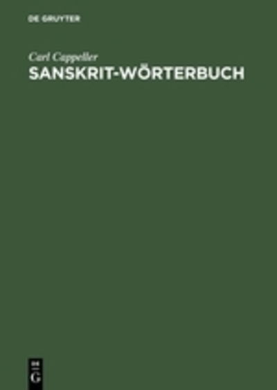 Cover for Carl Cappeller · Sanskrit-worterbuch (Hardcover Book) [German edition] (1955)