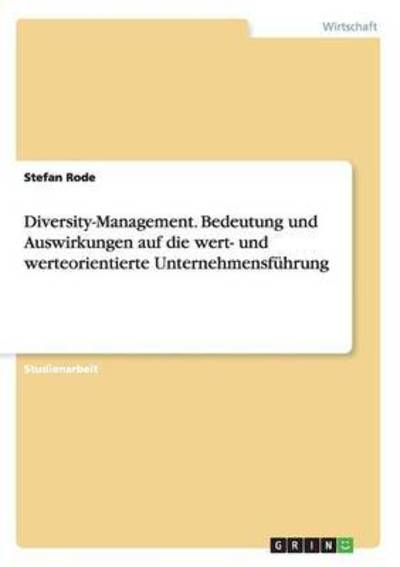 Cover for Rode · Diversity-Management. Bedeutung un (Book)